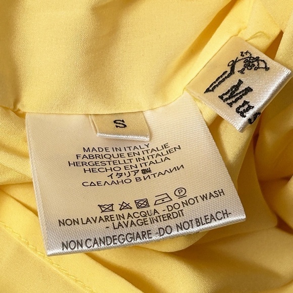 Muse Dress Yellow All-Over Floral Lace Yellow Tule Eyelash Trim Made Italy NWOT - Picture 13 of 16